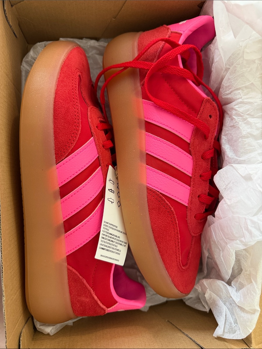 adidas Women's Red & Pink Platform Sneakers